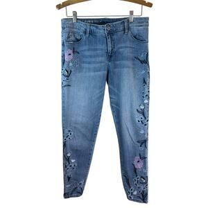 Laurie Felt Classic Slim Leg Embroidered Women Jeans/Denim Pants sz 10